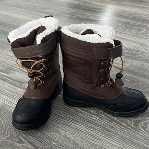 Eddie Bauer Dark Brown and Black Snow Boots